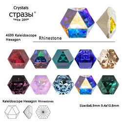 Best Quality 10pcs 6mm 9mm Hexagon Shape Crystal Glitter Glass Rhinestones Different Colors 3D DIY Nail Art Accessories
