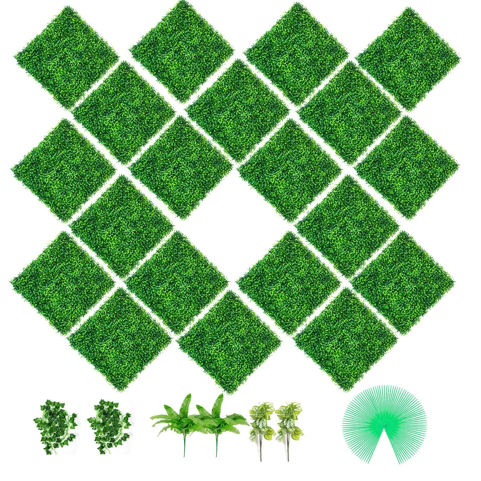 VEVOR Artificial Boxwood Panels, 20 PCS 20