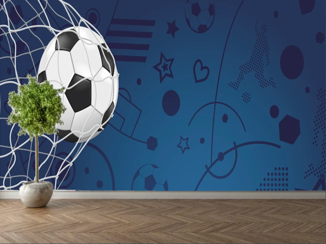 

Custom large photo mural on the soccer bedroom green den background wall decoration wallpaper