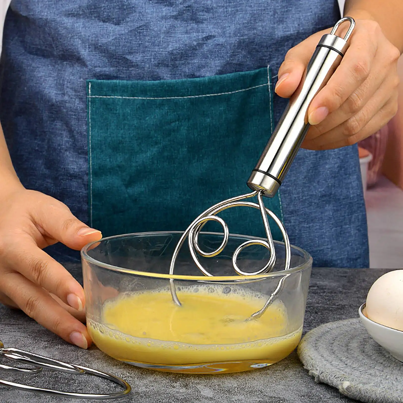 ABKS-Danish Bread Dough Whisk Stainless Steel Dutch Bread Dough Whisk Scoring Tool Cake Tools For Bread, Pastry Or Pizza