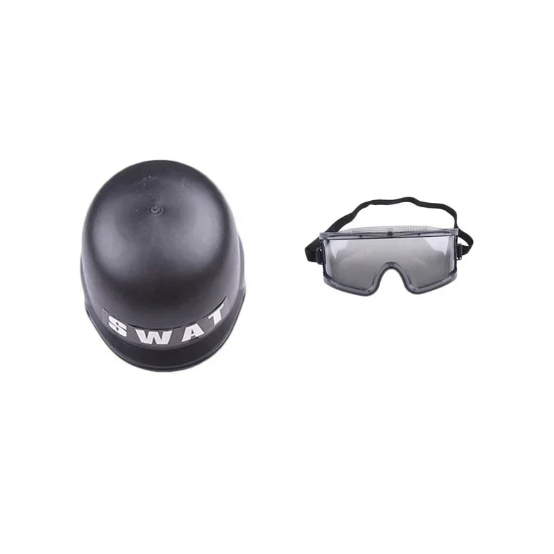 SN60 Children's Police Cosplay Costume Bullet-proof Vest Helmet Wind-proof Glasses for Boy’s Height 110cm-150cm5&8$