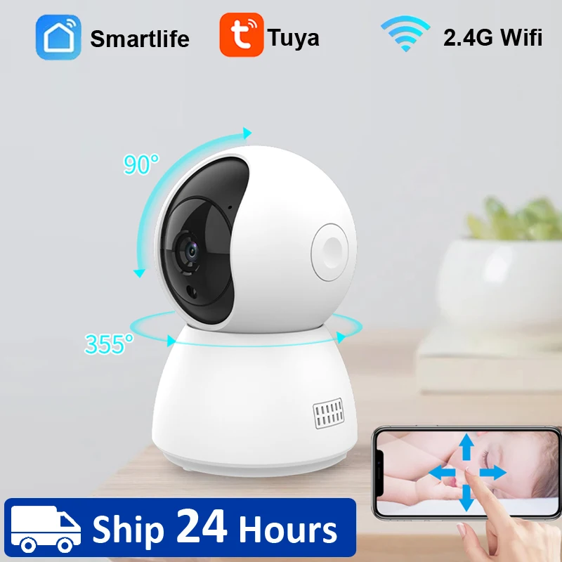 

Tuya 2MP Smart IP Camera Surveillance PTZ Camera 2.4G Wifi Audio CCTV Camera Baby Monitor Cruise Monitoring Indoor Home Security