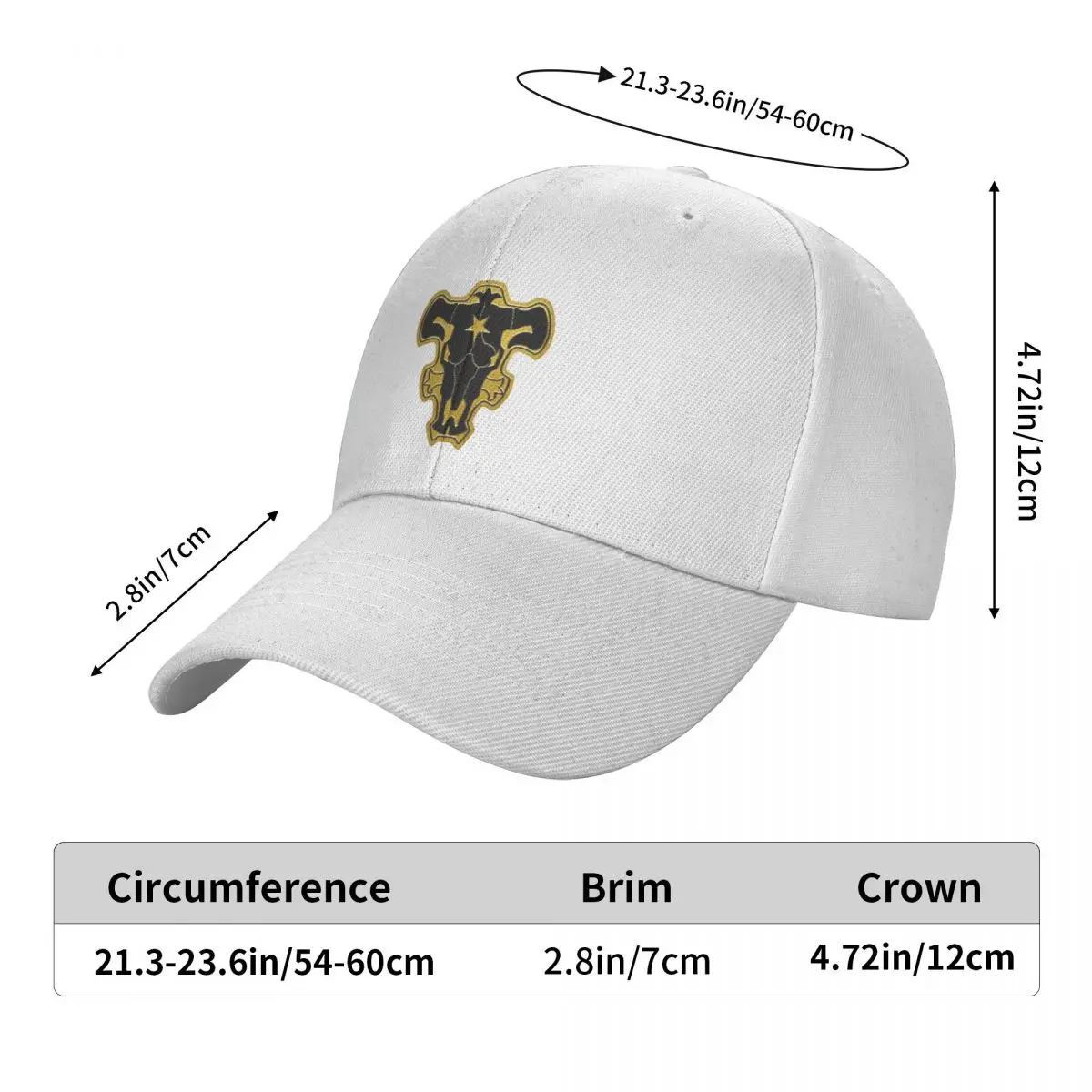 Black Clover Fanart Of Black Bulls Emblem Cap Fashion Casual Baseball Caps Adjustable Hat Hip Hop Summer Unisex Baseball Hats