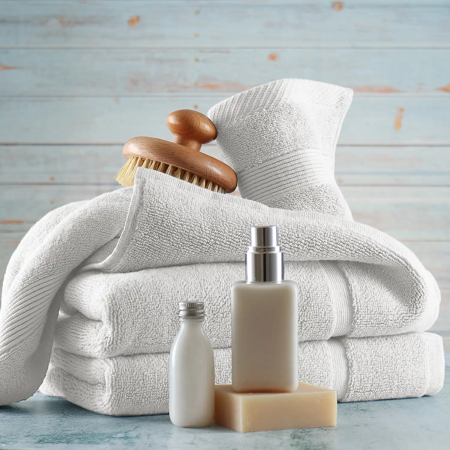 Badhanddoeken Set, 100% Katoen Luxe Zachtheid 4 Pc Set, Wit