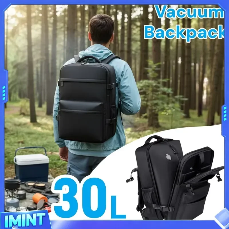 Large Capacity Vacuum Compression Backpack，30L Lightweight Travel Backpack Water Resistant Laptop Bag for Outdoor Hiking
