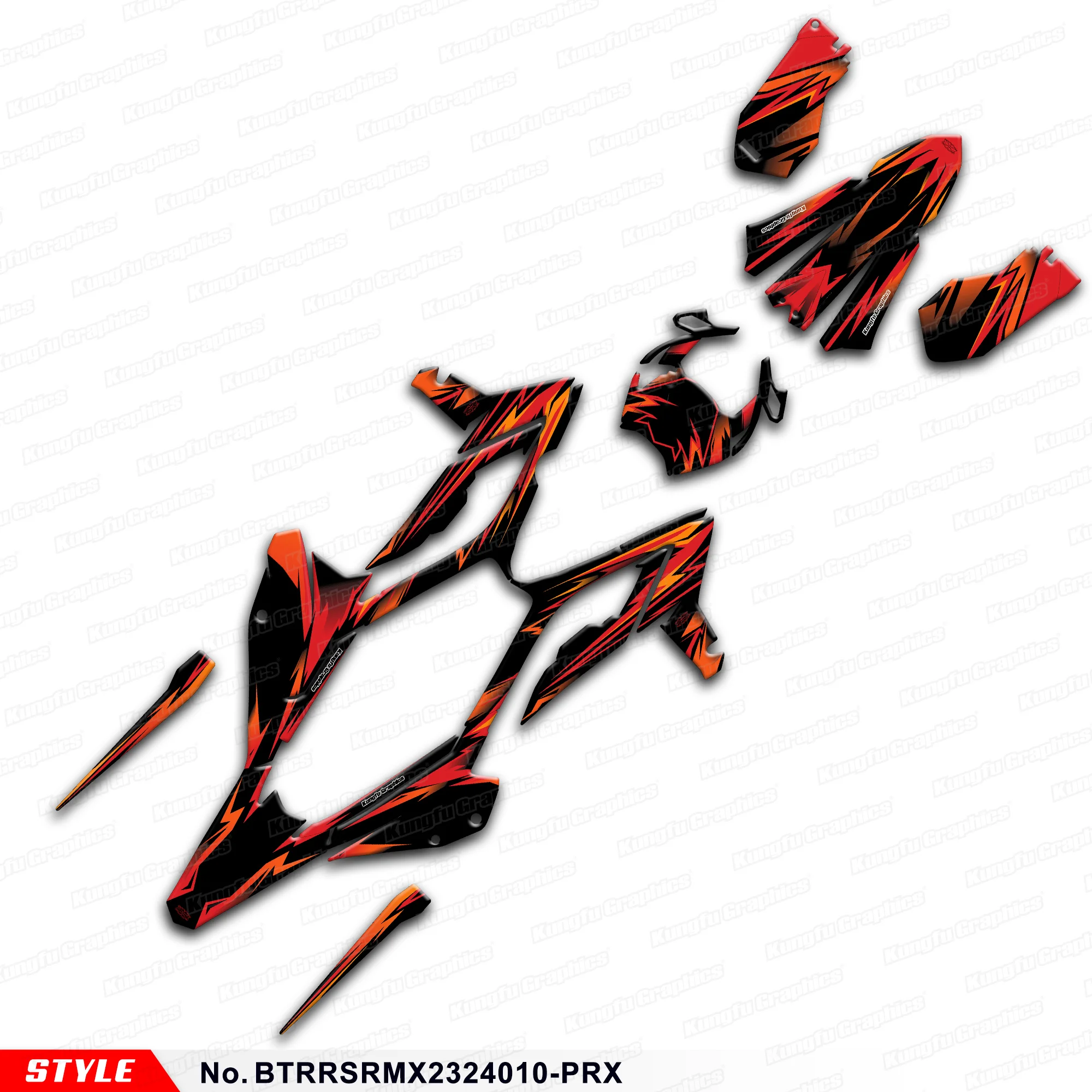

Наклейки для мотоциклов JY RACING, полный комплект для BETA RR / RR-S / RX / MX 125-480 2023 2024, комплект для восстановления, BTRRSRMX2324010-PRX
