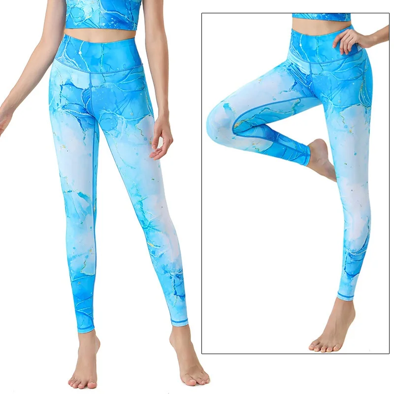 Cloud Hide Flower-mallas deportivas para mujer, pantalones de Yoga de cintura alta, mallas largas sexys para correr, entrenamiento, talla grande