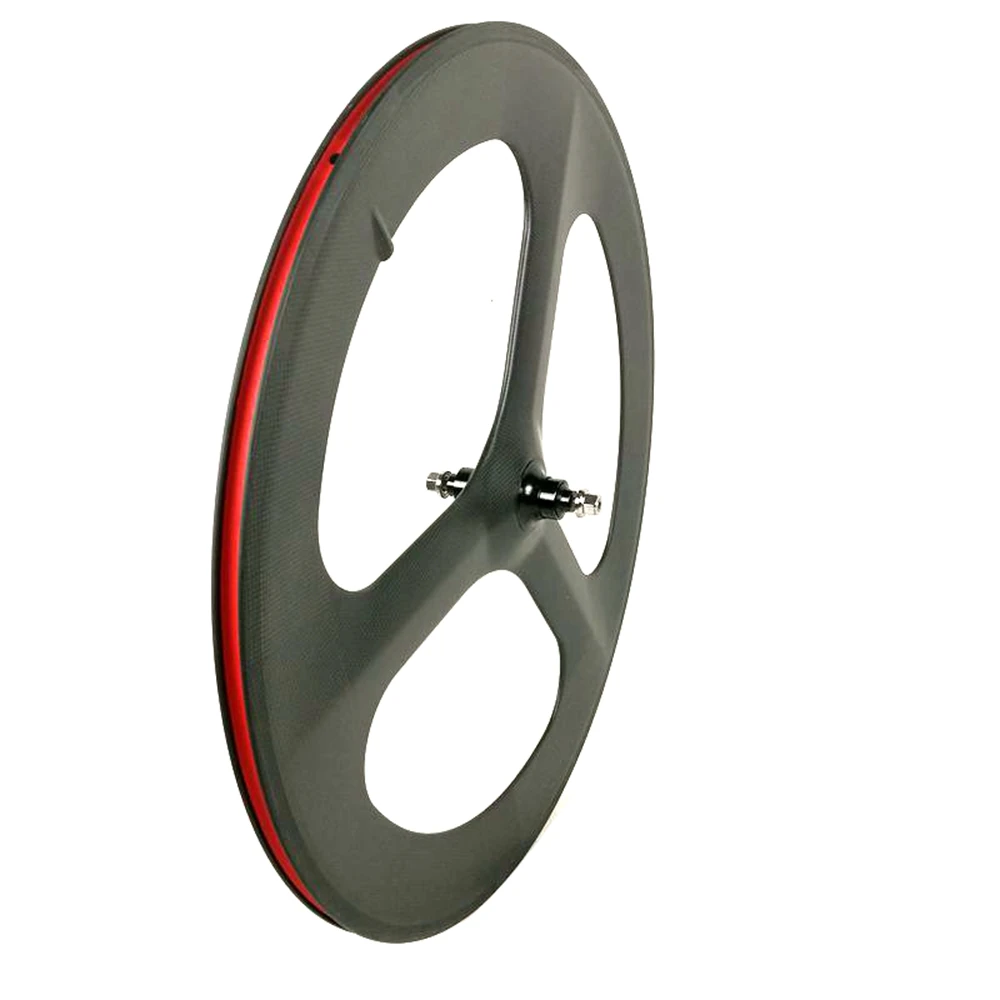 BIKEDOC SP-E3 Spoke Wheel Carbon Track Wheel 700C 20.6MM Width 70mm Depth Tubular Clincher Tri Spoke Wheel