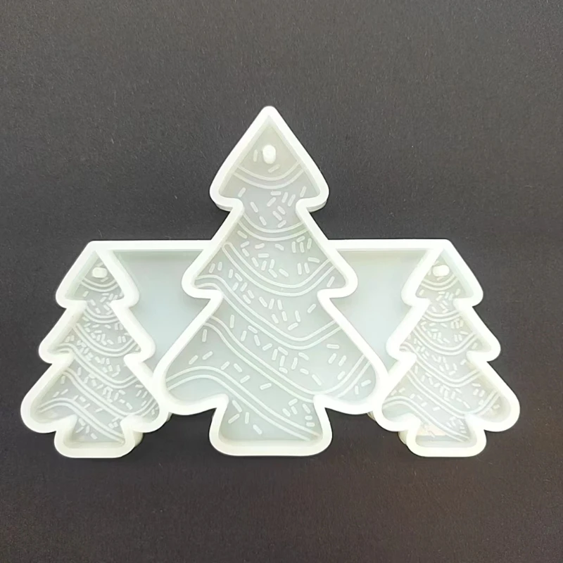 Christmas Tree Shaped Pandents Silicone Mold DIY Handmade Plaster UV Epoxy Resin Keychain Earring Molds Jewelry Making Supplies