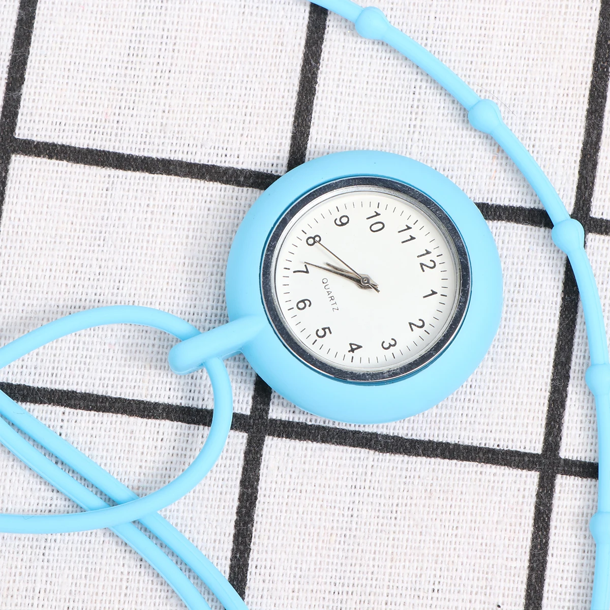 

1pc Silicon Hanging Quartz Watch Nurse Necklace Watch For Doctor Gift Sky-Blue Durable Easy Read Clothing Decoration Accessory