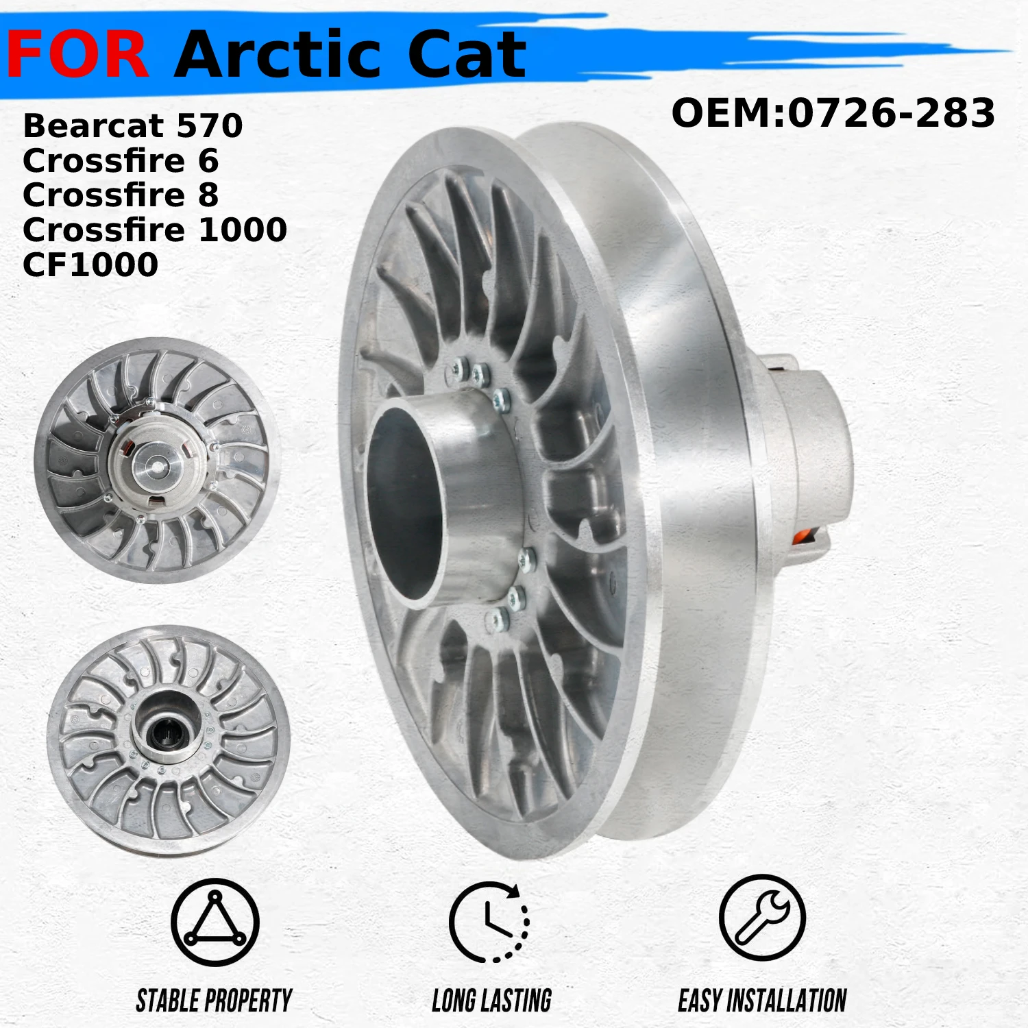 

Motorcycle Rear Primary Drive Clutch Drum 0726-283 For Arctic Cat Crossfire 6 / 8 / 1000 / CF1000 EFI International LE Sno Pro