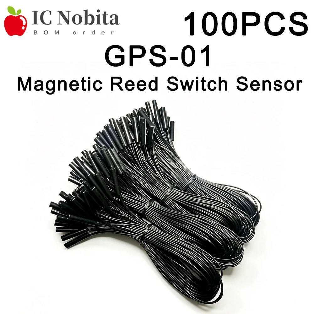 100PCS GPS-01 Magnetic Reed Switch Sensor NO NC Plastic Sealed with Wire for Security GPS Access Control Proximity Switch 6*30mm