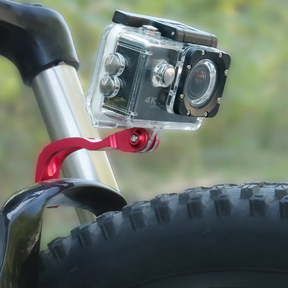 Bike Front Light Holder Aluminum Alloy Fork Install Mount Camera Bracket Compatible For Camera