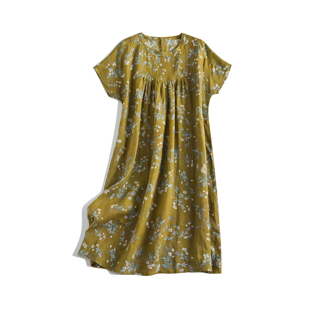 

Summer women's casual printed round neck short sleeved loose dress
