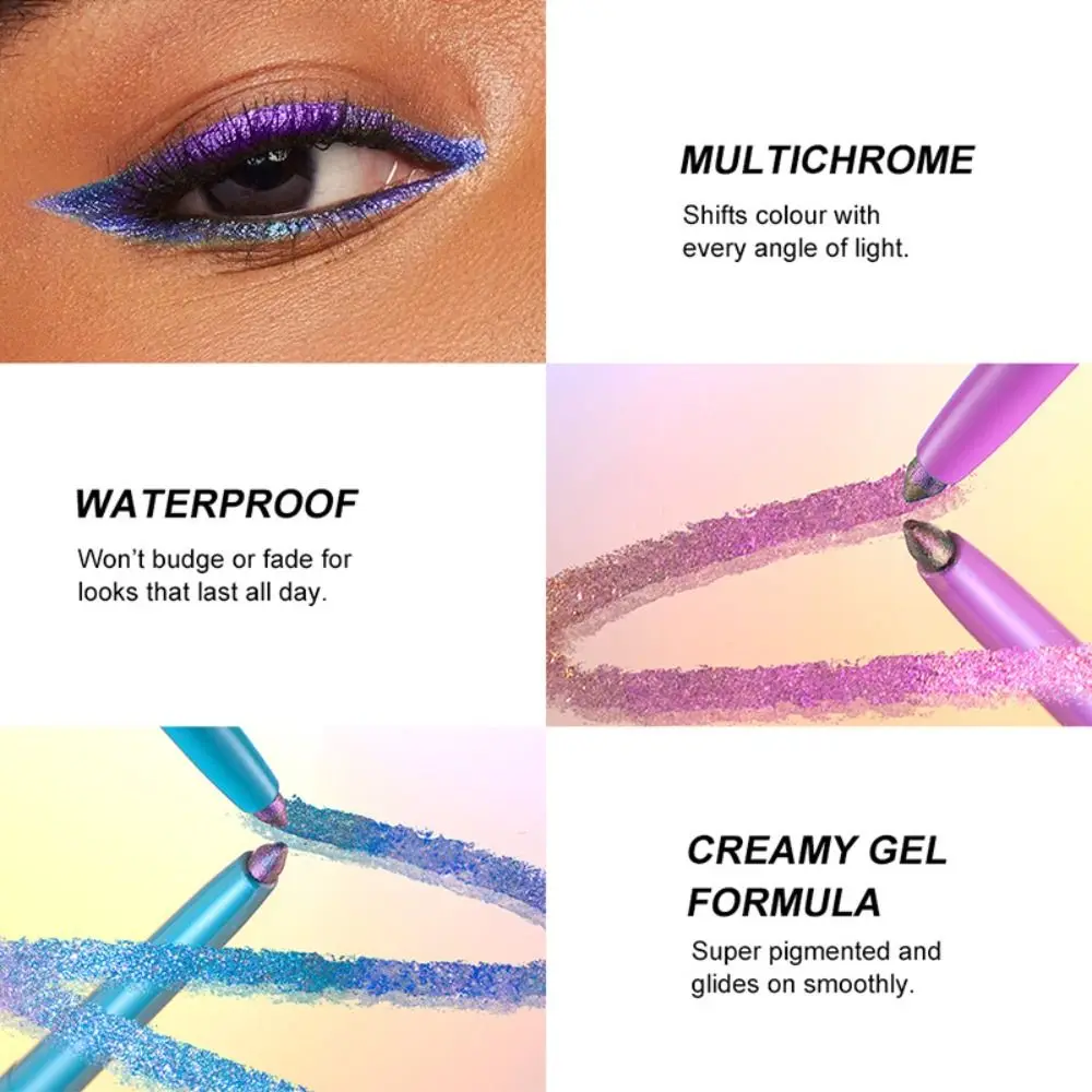 

Waterproof Eyeshadow Stick Smooth Texture Long Lasting Eye Makeup Glitter Finish Multi Chrome Multi Chrome Eyeliner Women