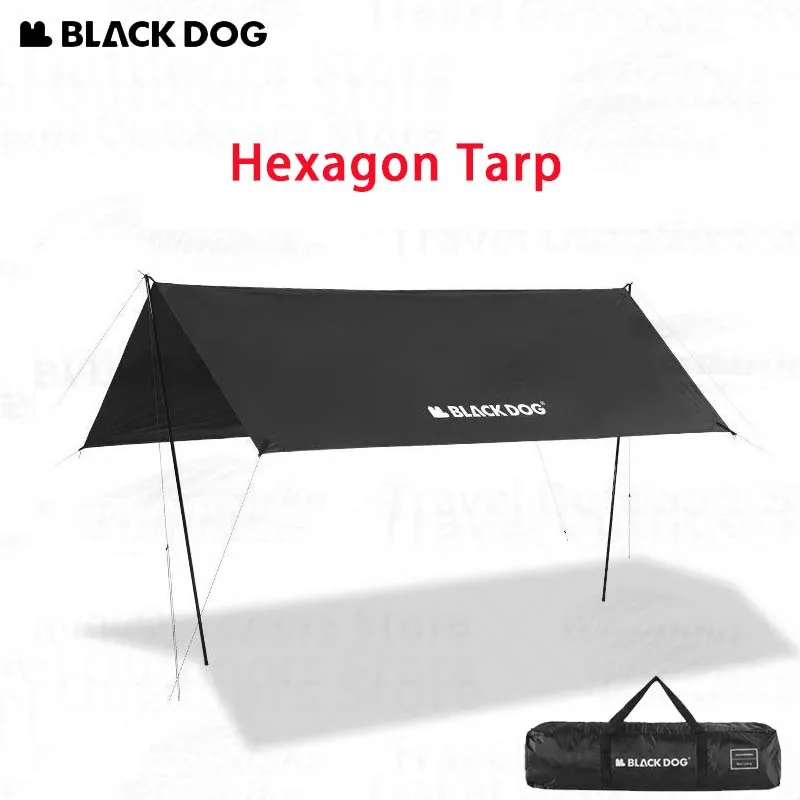 

Naturehike BLACKDOG Camping Canopy Portable 5.5x2.9m Large Sun Shelter 150D Oxford Fabric Waterproof 2000mm UPF50+ Parasol Tarp