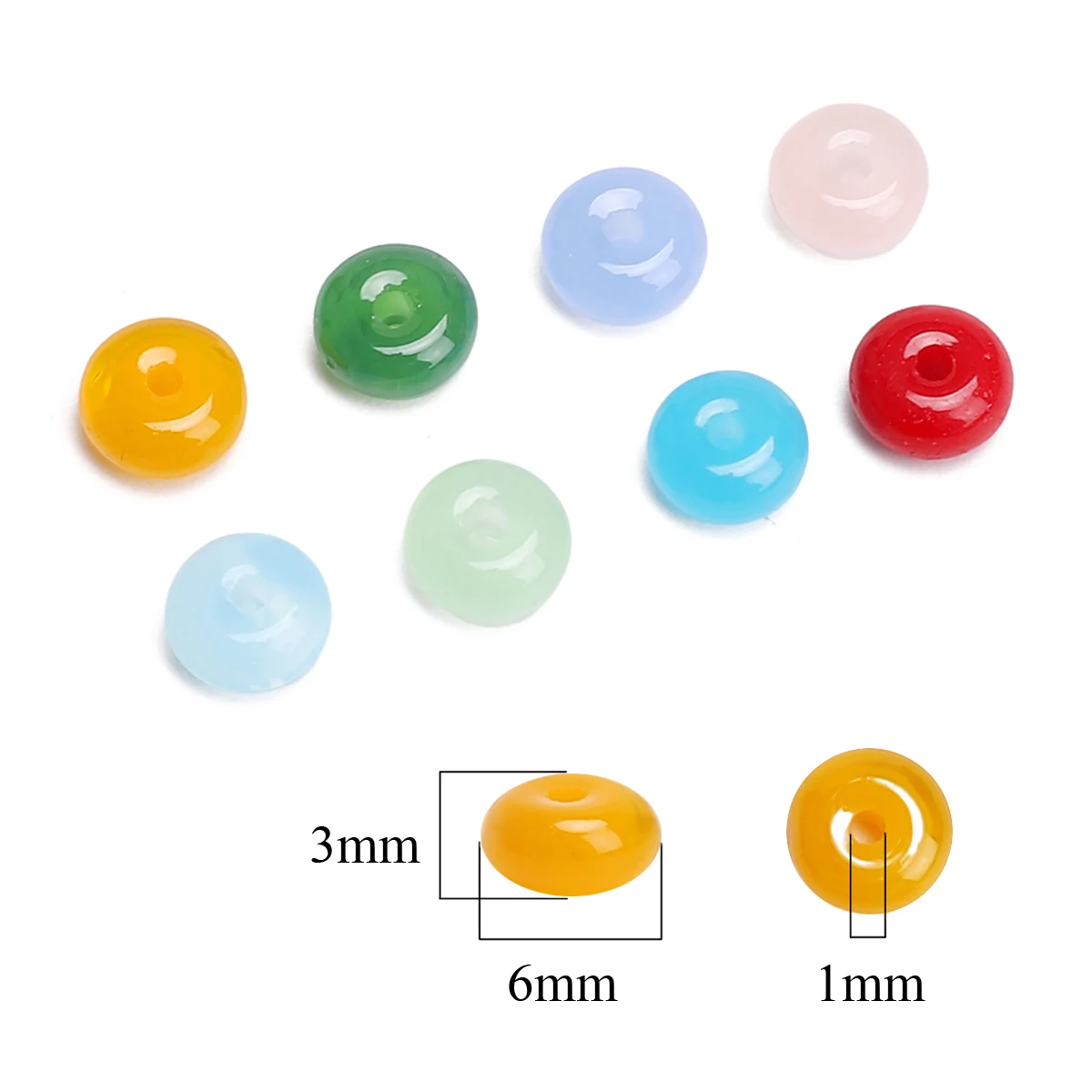 6×3mm Premium-Glasradperlen, 120 Stück, lose Abstandshalterperlen für DIY-Schmuckherstellung, Armbänder, Halsketten und Anhängerzubehör – Detail 3