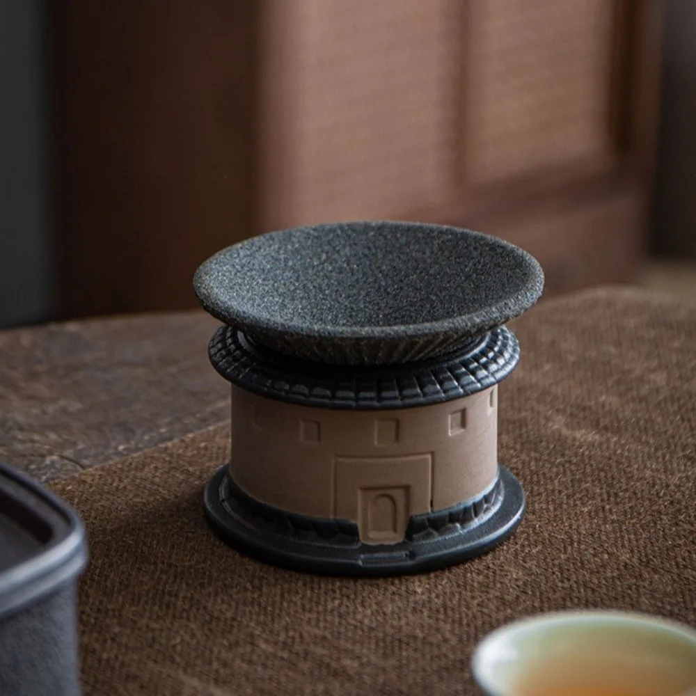 Teas Ceremony Hakka Tulou Tea Strainer Reusable Non-Porous Microporous Ceramic Coffee Filter Portable