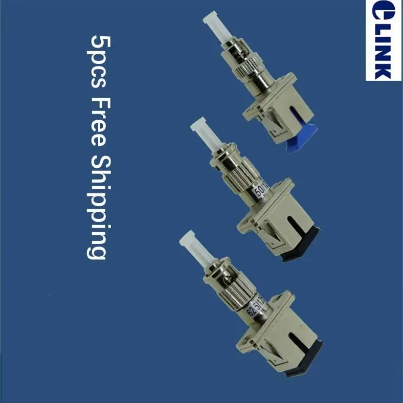 SC-ST acoplador de fibra óptica FM híbrido hembra a macho VFL uso fibra óptica SM MM APC conector ftth adaptador envío gratis ELINK 5 uds
