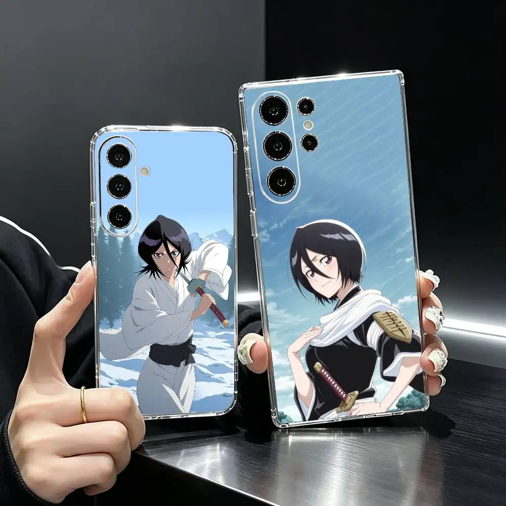 Bleach Rukia Blooded Anime  Phone Case Transparent Silicone Soft For Samsung S25,S24,S21,S22,S23,S30,Ultra,S20,Plus,Fe
