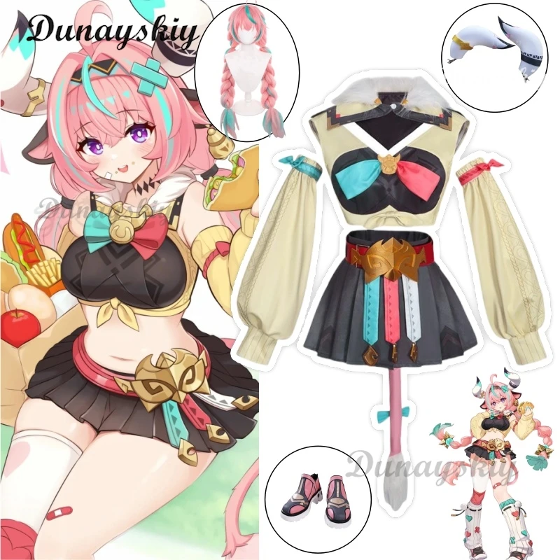 

Varesa Genshin Impact, милое платье для косплея, розовая униформа, игра для девочек и женщин, длинная юбка, праздничная одежда на Хэллоуин