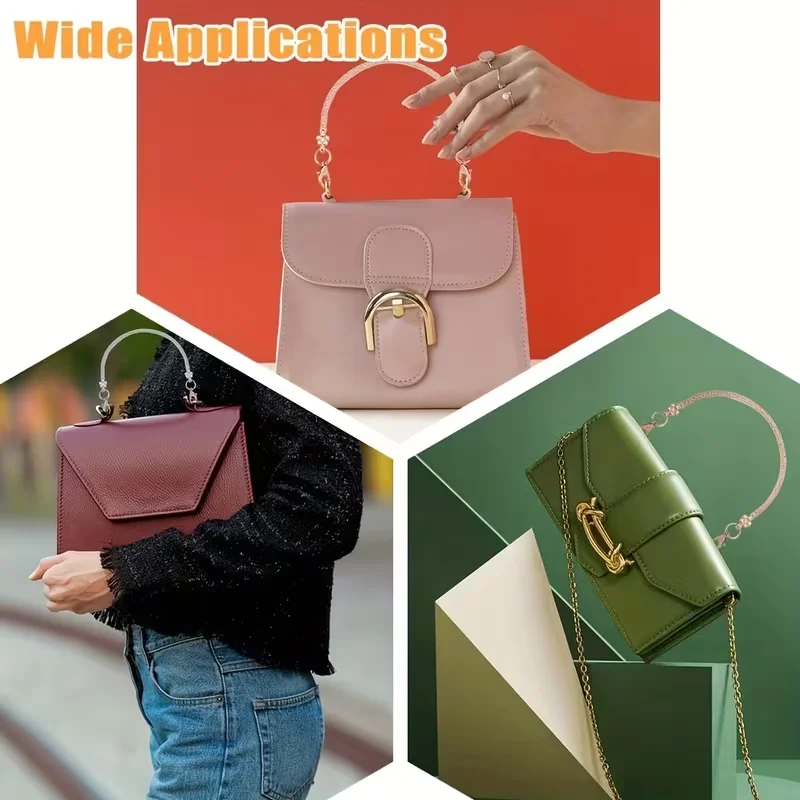 4pcs Vintage Bag Handles Wallet Clutch with Top Lock Semi-Circular Handles with Floral Pattern DIY Wallet Making