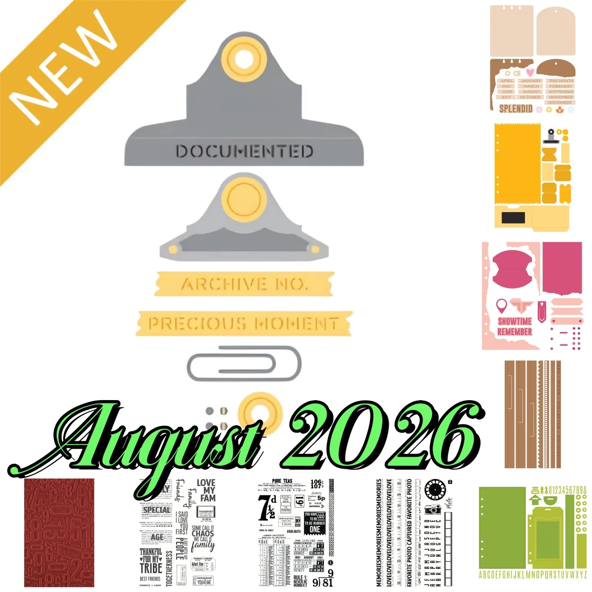 Keepsake Clip Number Capsule Page Metal Cutting Dies Clear Stamps Hot Foil for DIY Decorating Scrapbook Paper August 2026 New view 2