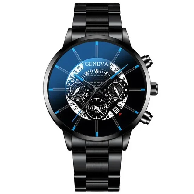 Reloj con correa de acero con calendario, reloj de cuarzo con esfera grande para hombre, reloj de comercio exterior transfronterizo para hombre, venta al por mayor