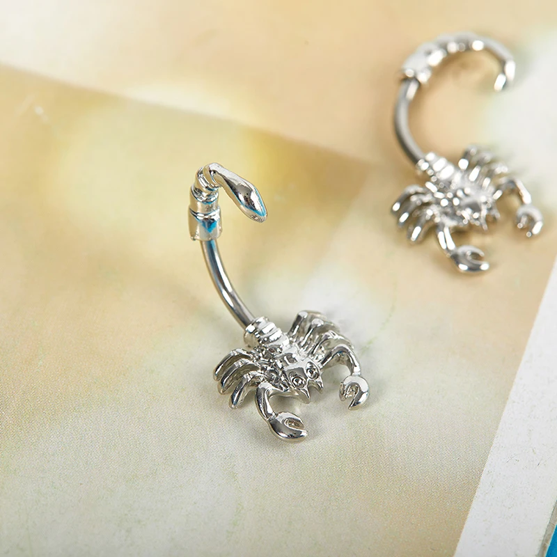 بسيطة ثقب البطن زر مشبك حلقة الإكسسوارات شكل العقرب ثقب مشبك حلقة فاسق مجوهرات للجسم اكسسوارات