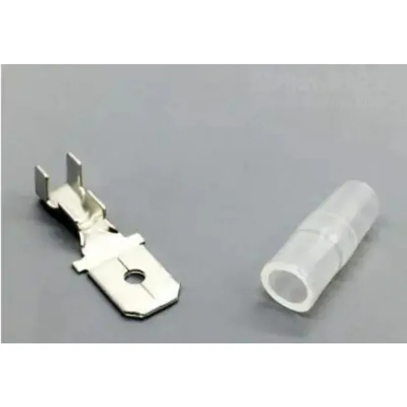 50pairs  6.3 plug spring terminals + jacket male plug male plug connector copper wiring plug spring