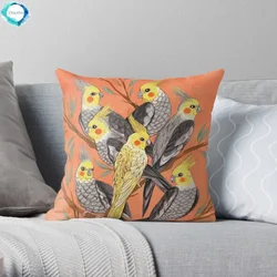 Cockatiel Fun Throw Pillow Pillow Case Polyester Home Decora Pillowcases Throw Pillow Case kussensloop almohada poszewka