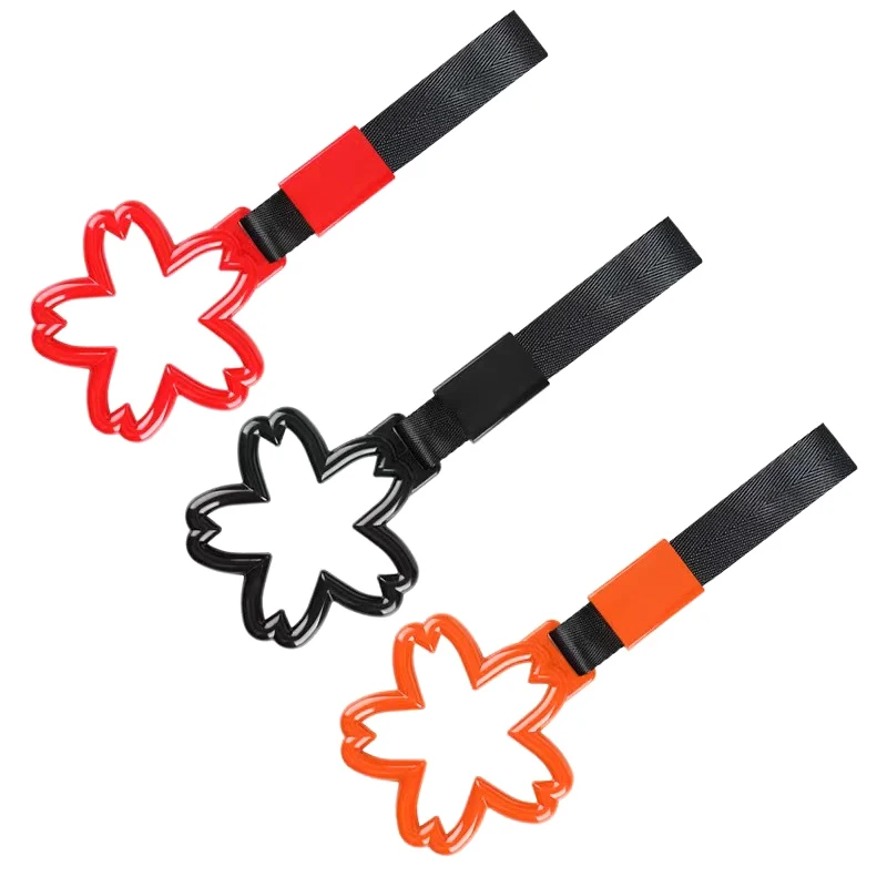 Colorful Sakura Star Car Tow Rope Nylon Drift Charm Strap Bumper Warning Hang Strap Train Bus Handle Ring Auto Decor Accessories