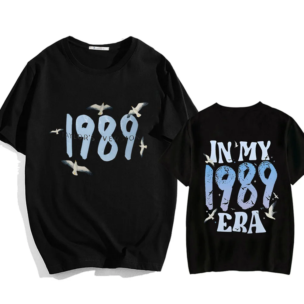 1989 The Eras Tour T-shirt Seagulls Album Graphic Printing Tee-shirt Cotton Men Spring Soft Tshirts Casual Round Neck Male Tees