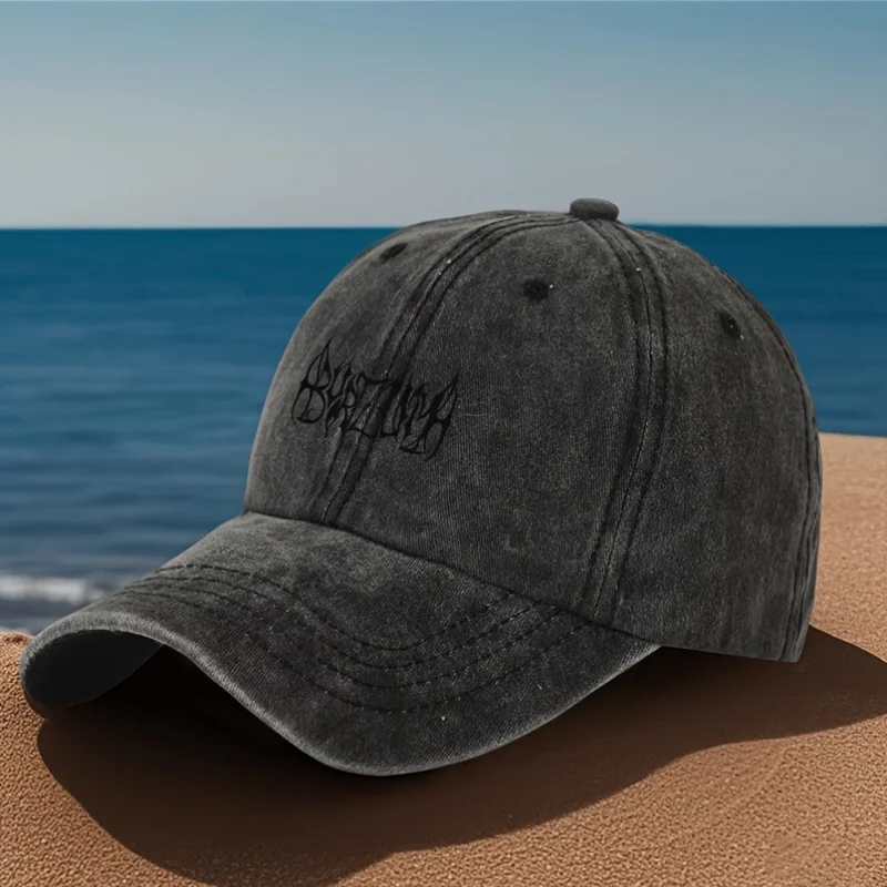 Burzum Adjustable men's baseball cap Hard top Sun protection light button close solid color sports gift