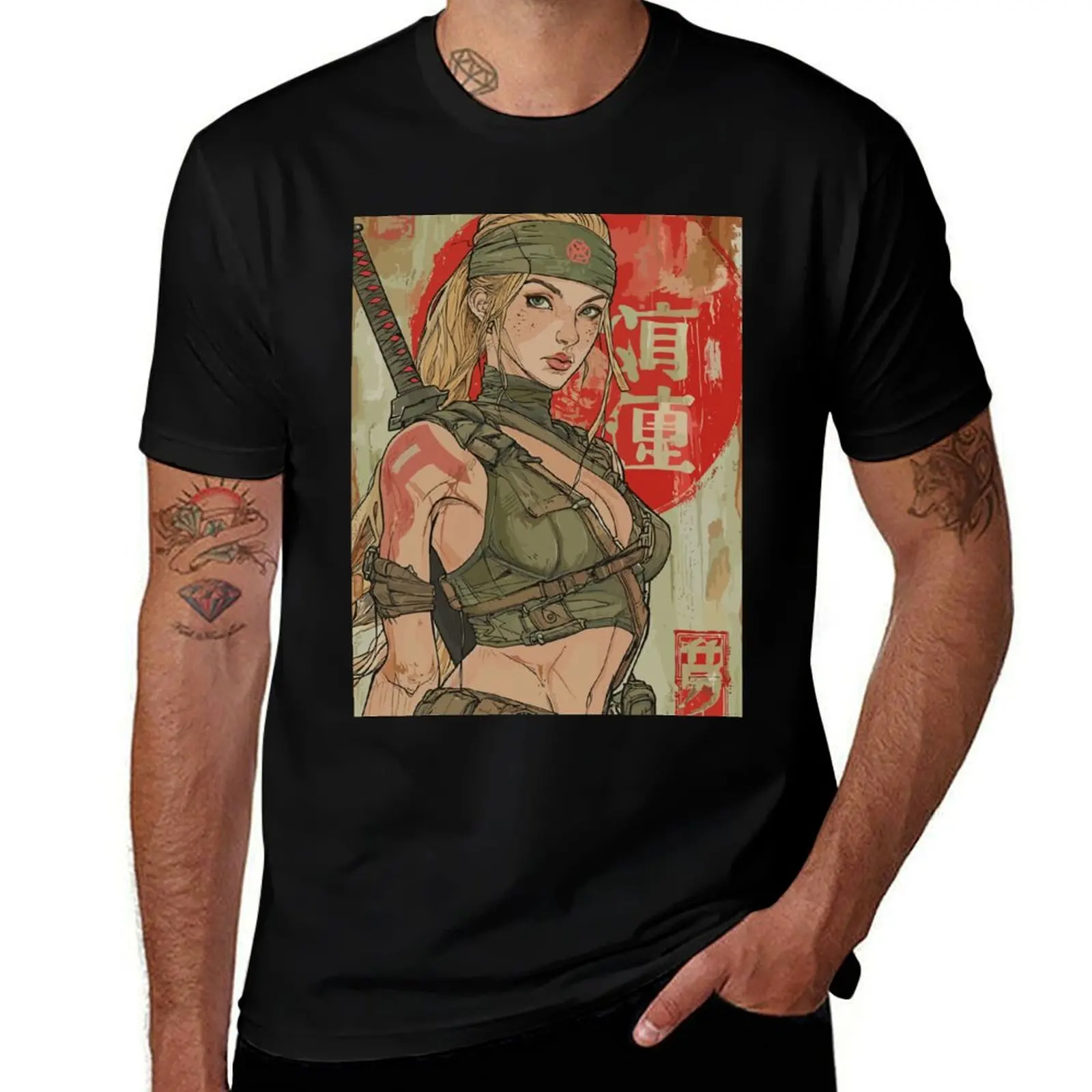 Sonya Blade Mortal Kombat Fanart T-Shirt Summer Holiday Casual Tee