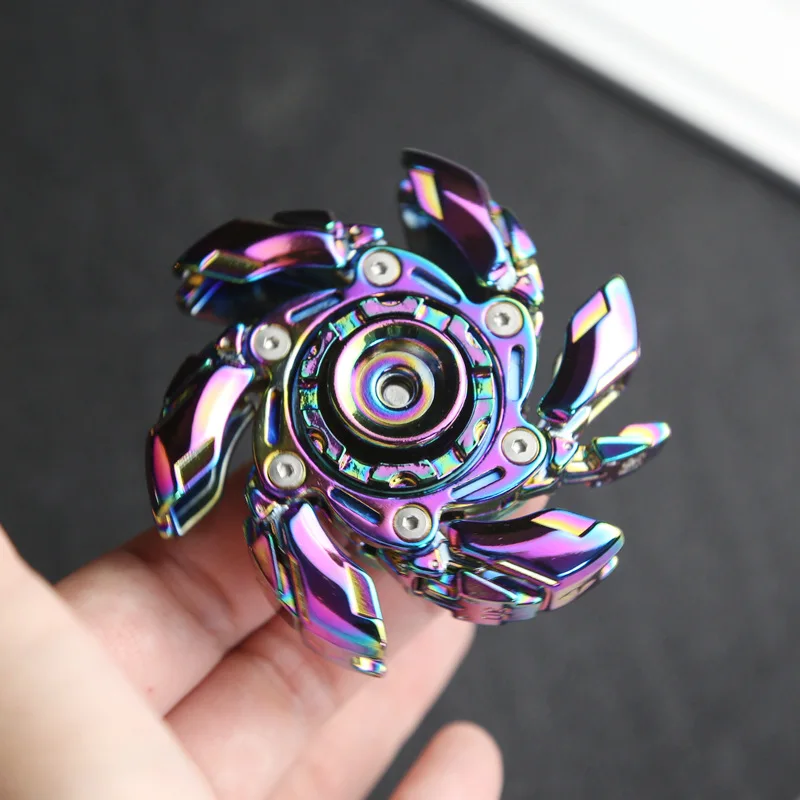 [Zinc Alloy] Grumpy 08 Rotary Open Armor Alloy Steel Fingertip Gyro Restless Solution Metal Toy edc Push Card