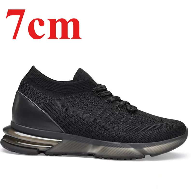 Invisible Heightening Sports Casual Shoes for Men's Increased 7cm Spring/Summer Lightweight Mesh Breathable Elevated Shoes Male