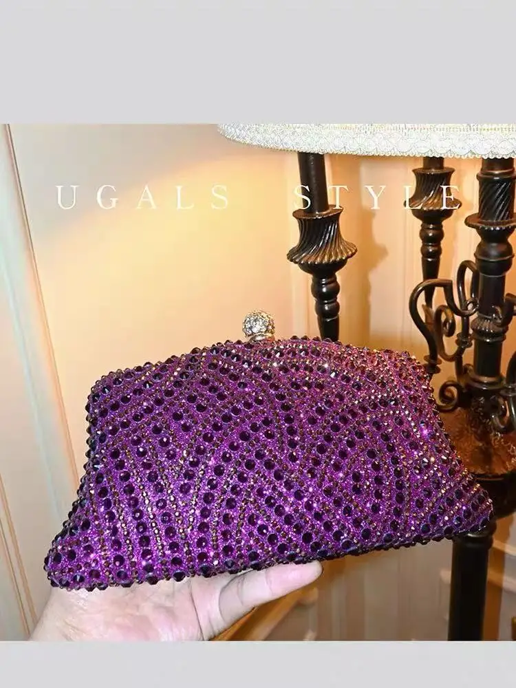 Wedding Party Clutch Purse Luxury Glitter Banquet Bag Crystal Shiny Diamond Evening Bag Women's Handbag Shoulder Crossbody Bag - Image 2
