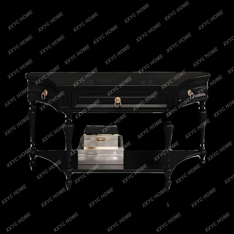 XX solid wood semi-circular arc entrance table small apartment living room decorative cabinet