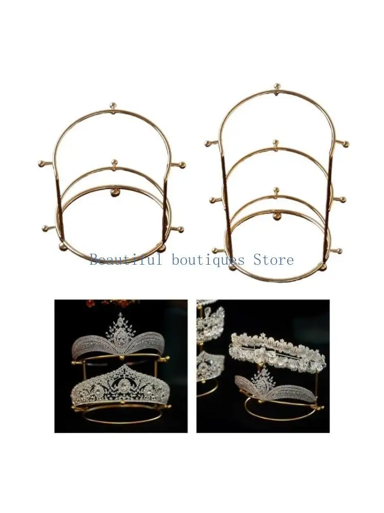 u4lf-princesa-contas-coroa-dsiplay-rack-metal-ouro-headbands-organizador