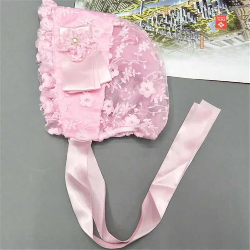 Summer Lace Flower Baby Hat Princess Baby Girl Infant Soft Bonnet Cap Toddler Sun Hats Newborn Photography Props