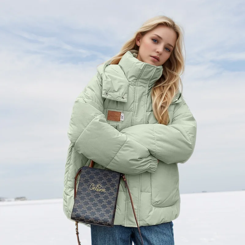 Bestseller Giacca trapuntata invernale da donna Cappotto Parka con cappuccio con cerniera increspata solida per cappotto da donna antivento ispessito femminile