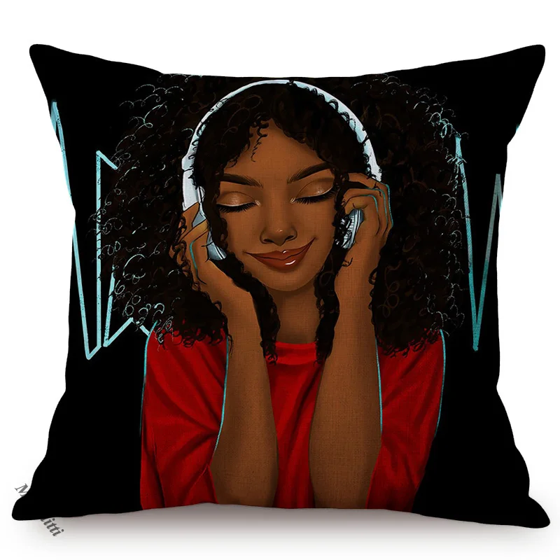 Africa Fashion Black Girl POP Art Posters Style Decorative Cushion Cover Funky Sexy Woman Life Portrait Sofa Throw Pillow Case