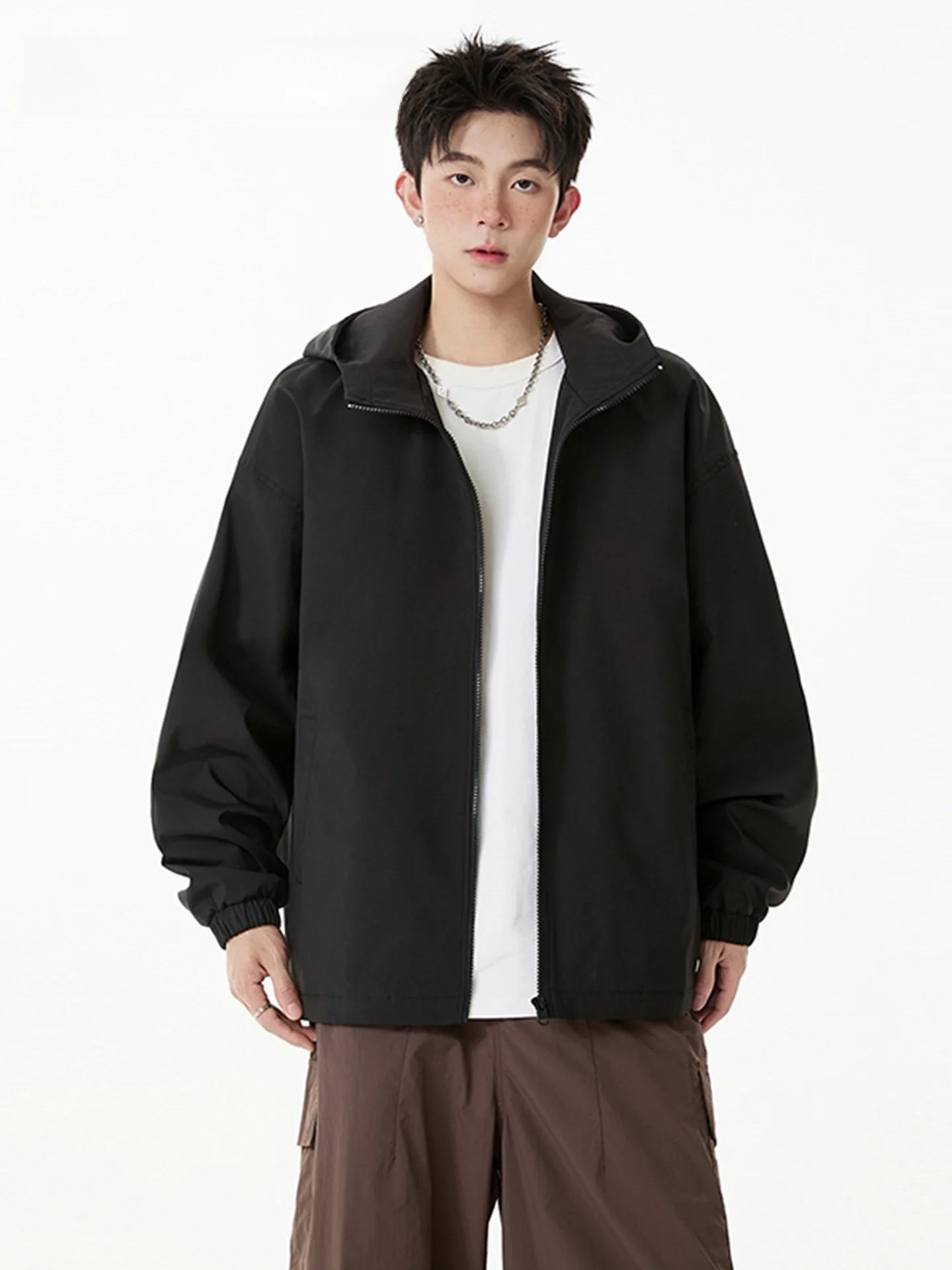 히팅홈 후드 자켓 가을 겨울 루즈핏 커플 아우터웨어 노 G 청소년 야외용 폴리에스터 섬유