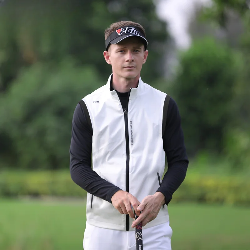 mens golf vest outdoor zipper golf vest