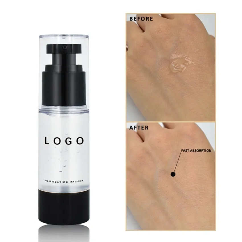 30mlFacial Primer Private Label Long Lasting Waterproof Oil Control Moisture Transparent Custom Logo Makeup Base Wholesale Vegan