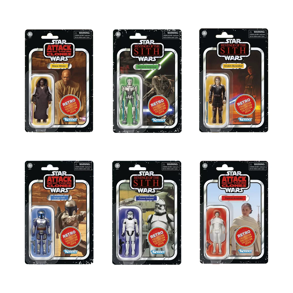 Star Wars Anime Retro Collection Anakin Skywalker General Grlevous Padmé Amidala Clone Trooper Mace Windu Movable Joint Toy Gift