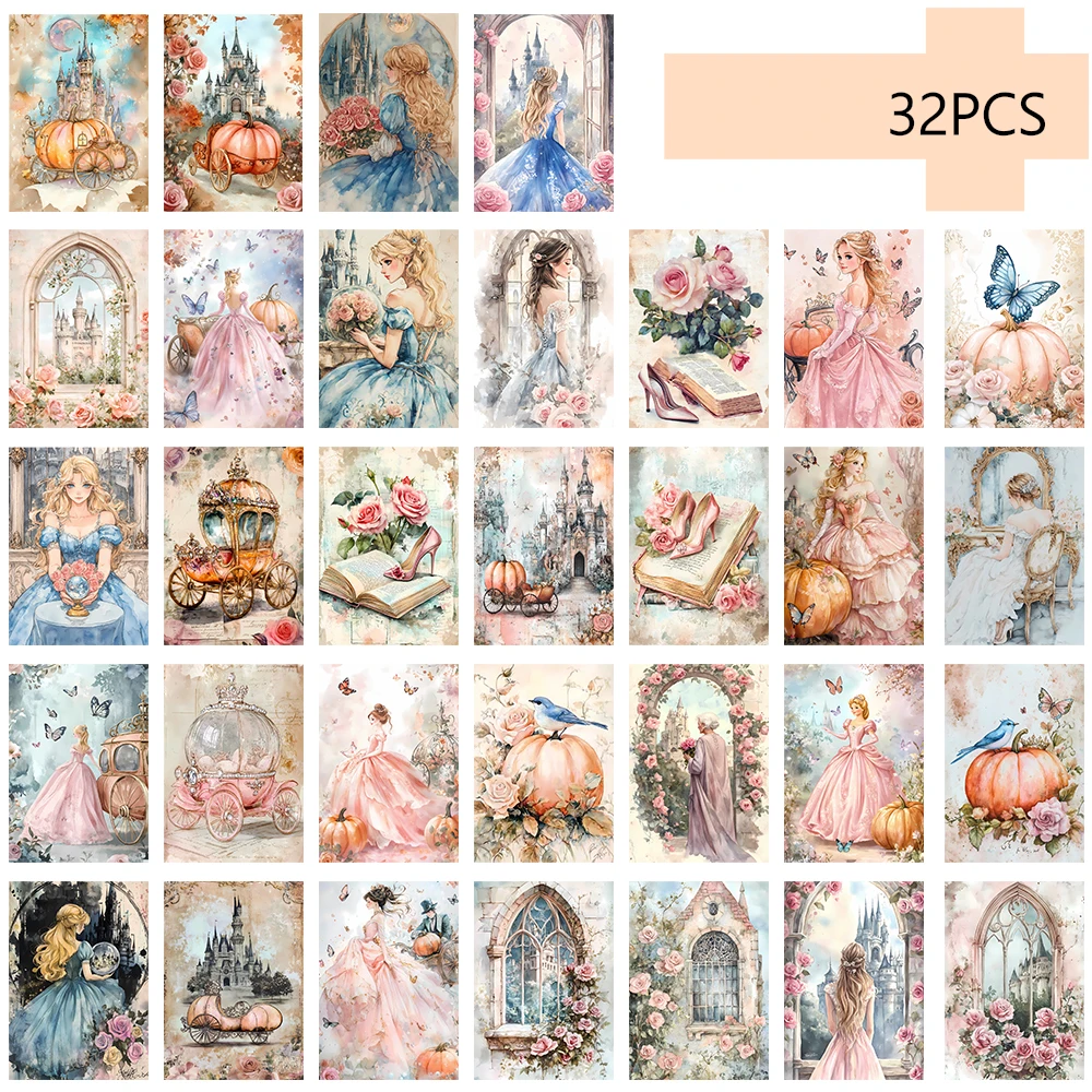 32 Stück, rosa Mädchen-Postkarte, Halloween, Geburtstags-/Jubiläumsgeschenk, Sammlerstück, geeignet zum Verschenken, kann versendet werden.