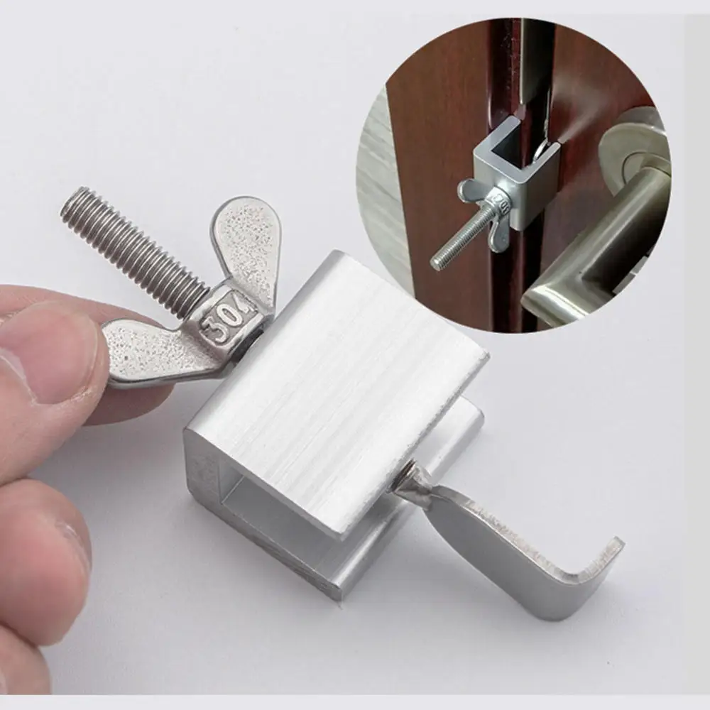 Universal Anti-Theft Top Door Stopper Stainless Steel Door Lock Anti-Theft Top Door Stopper Travel Hotel Lock For Any Doors