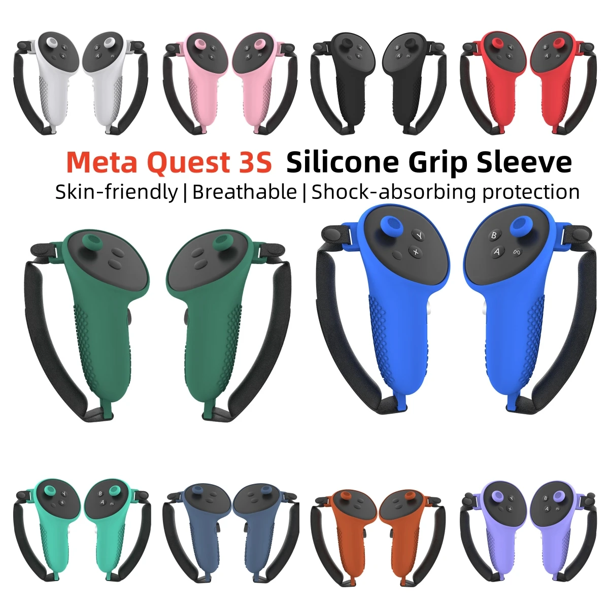 

For Meta quest 3s Grip Protective Cover Quest3s TPU Grip Cover Drop-proof and Dust-proof VR Accessory